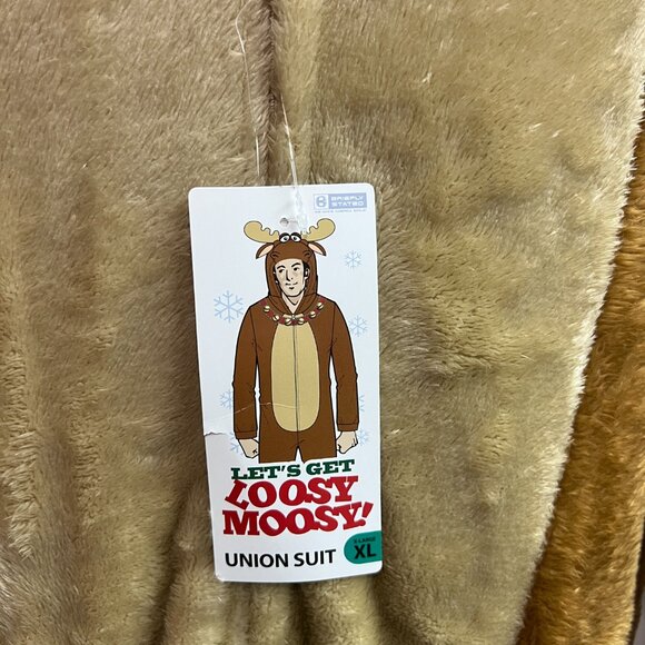 Briefly Stated Let's Get Moosy Union Suit Holiday - Christmas Sz XL NWT - Picture 2 of 5